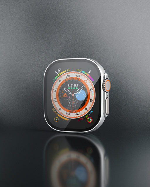 Apple Watch Ultra 49mm Legend Camlı Kasa Ekran Koruyucu - Gümüş