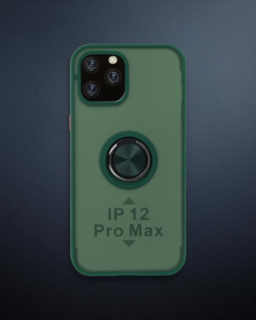 Apple İphone 12 Pro Kılıf Montreal Yüzüklü Silikon Kapak - Yeşil