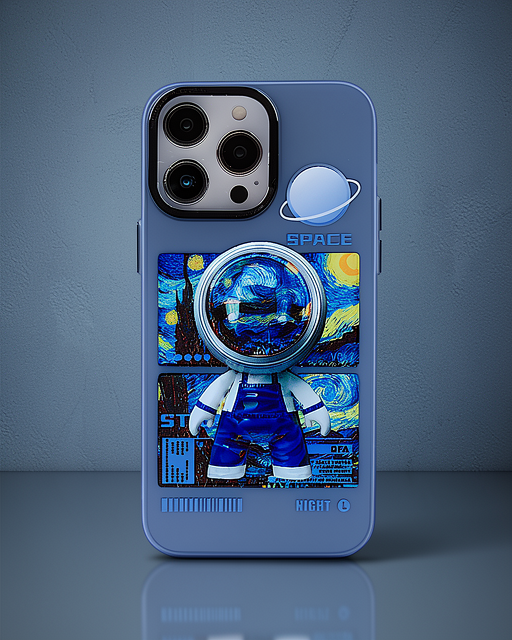 Apple İphone 14 Pro Kılıf Prada Desenli Kapak - Prada Mavi - 1
