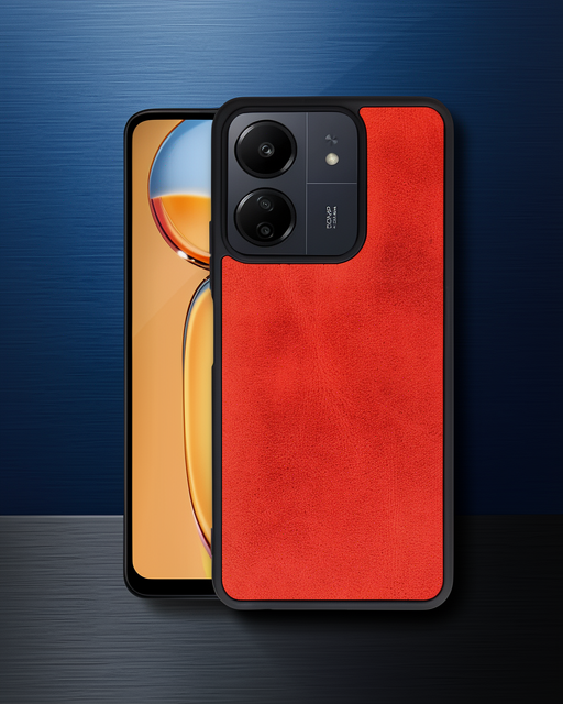 Xiaomi Redmi 13c Kılıf Aras Deri Kapak - Kırmızı