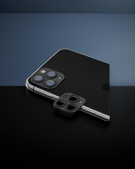 Apple İphone 11 Pro Max Pers Alüminyum Kamera Lens - Siyah