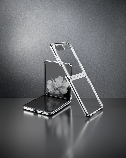 Samsung Galaxy Z Flip 4 Kılıf Fold Element Kapak - Gümüş