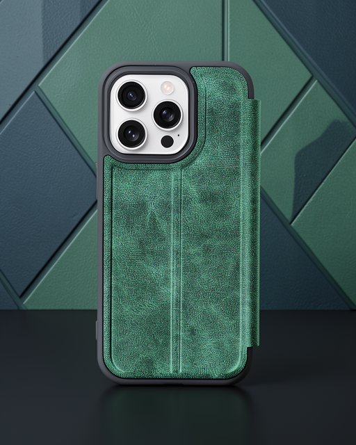 Apple İphone 14 Pro Kılıf Flip Cover - Koyu Yeşil