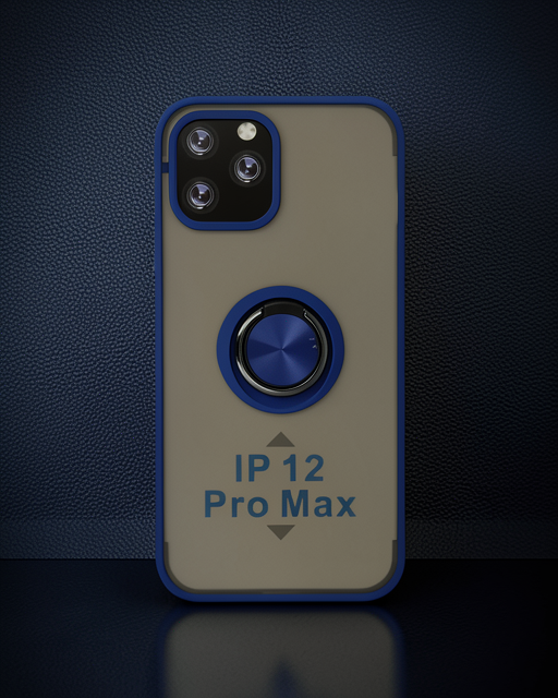Apple İphone 12 Pro Kılıf Montreal Yüzüklü Silikon Kapak - Lacivert