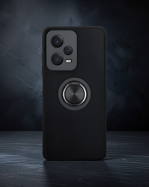 Xiaomi Redmi Note 12 5g Kılıf Montreal Yüzüklü Silikon Kapak - Siyah