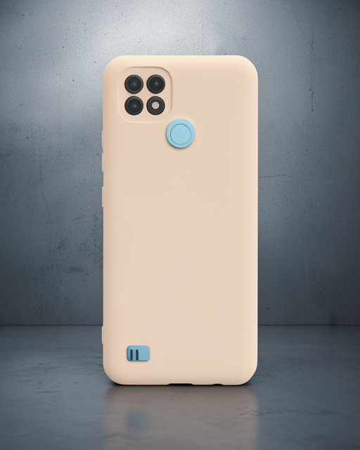 Realme C21 Kılıf Nano İçi Kadife Silikon - Pudra