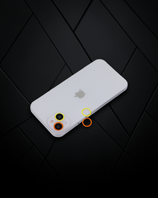 Apple İphone 13 Mini Renkli Kamera Lens Koruma Cam - Sarı-turuncu