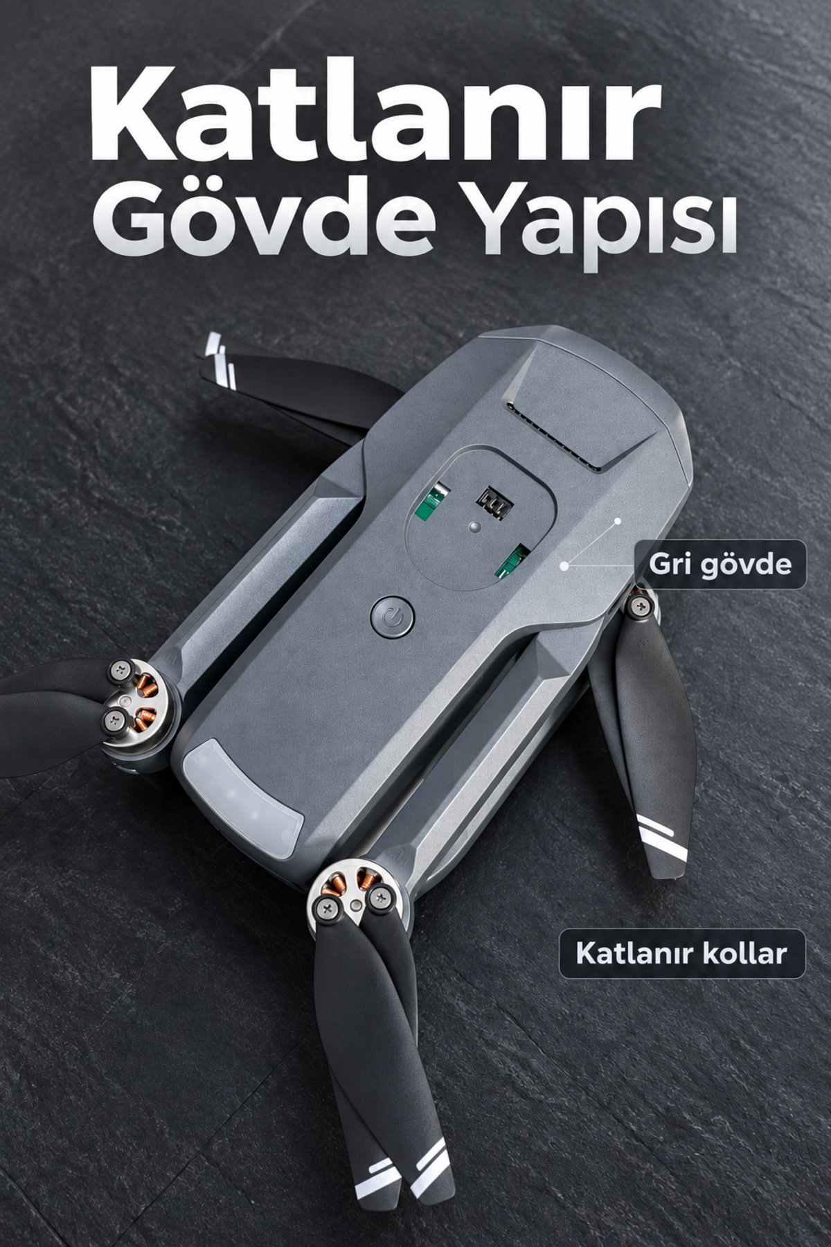 Katlanabilir Kameralı Drone ve Ekranlı Uzaktan Kumanda Seti