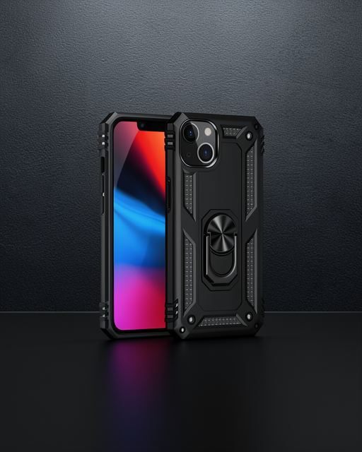 Apple İphone 14 Plus Kılıf Sofya Yüzüklü Silikon Kapak - Siyah