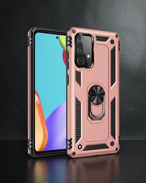 Samsung Galaxy A53 5g Kılıf Sofya Yüzüklü Silikon Kapak - Rose