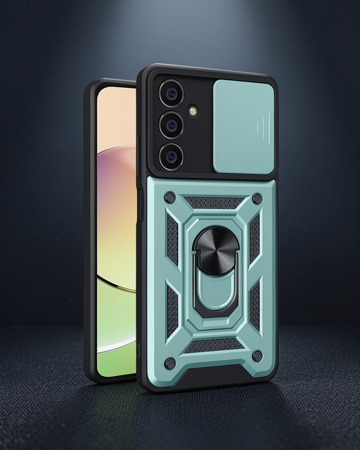 Samsung Galaxy A35 5g Kılıf Pars Lens Yüzüklü Silikon - Yeşil