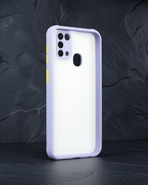 Samsung Galaxy M31 Kılıf Miami Şeffaf Silikon - Lila