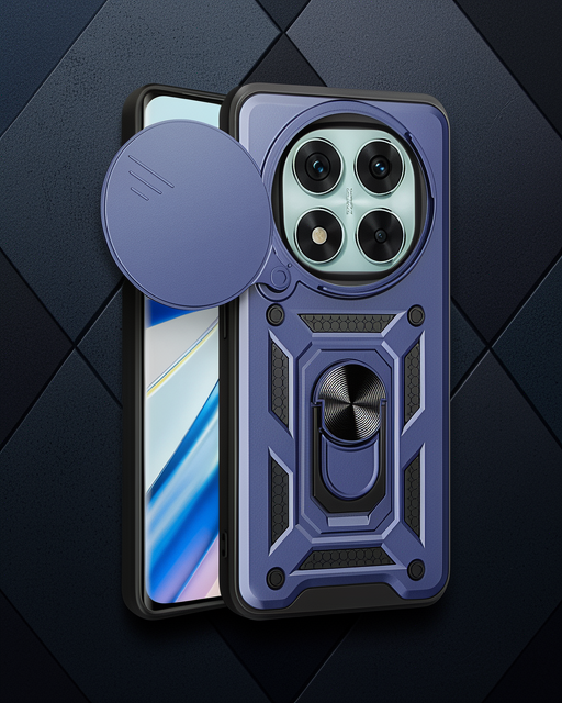 Xiaomi Redmi Note 14 Pro 5g Kılıf Pars Lens Yüzüklü Silikon - Lacivert