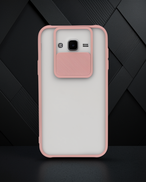 Samsung Galaxy J7 Kılıf Palm Buzlu Kamera Sürgülü Silikon - Pembe
