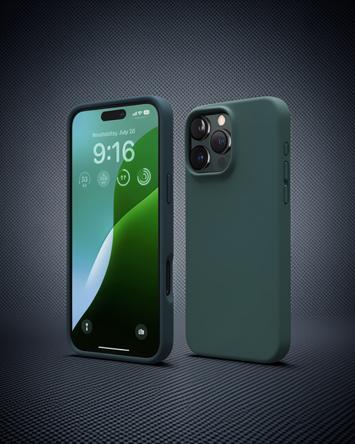 Apple İphone 16 Pro Kılıf Nano İçi Kadife Silikon - Koyu Yeşil