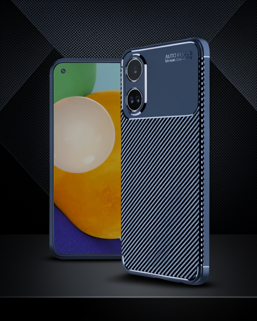 Oppo A60 Kılıf Auto Focus Karbon Kapak - Lacivert