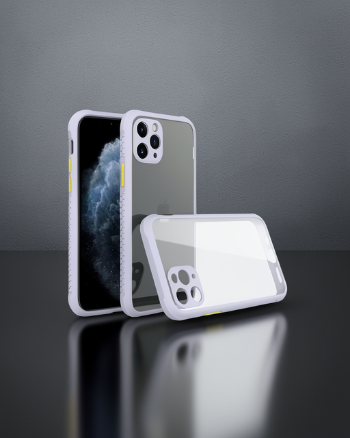 Apple İphone 11 Pro Max Kılıf Miami Şeffaf Silikon - Lila