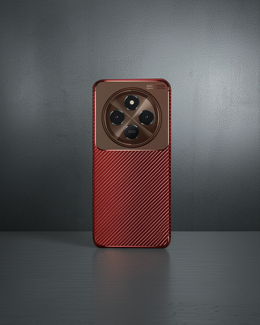 Xiaomi Redmi 14c Kılıf Auto Focus Karbon Kapak - Kahverengi