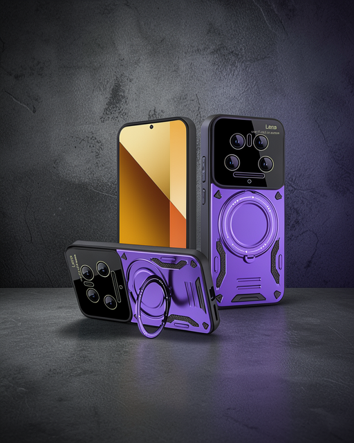 Xiaomi Mi 14 Ultra Kılıf Joy Lens Standlı Kapak - Mor