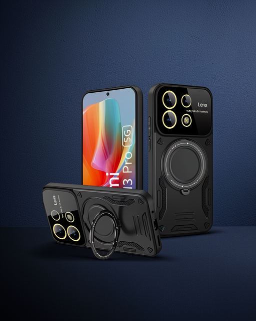 Xiaomi Redmi Note 13 Pro 4g Kılıf Joy Lens Standlı Kapak - Siyah