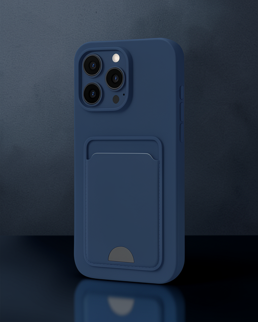 Apple İphone 16 Plus Kılıf Kelvin Kartvizitli Silikon - Lacivert