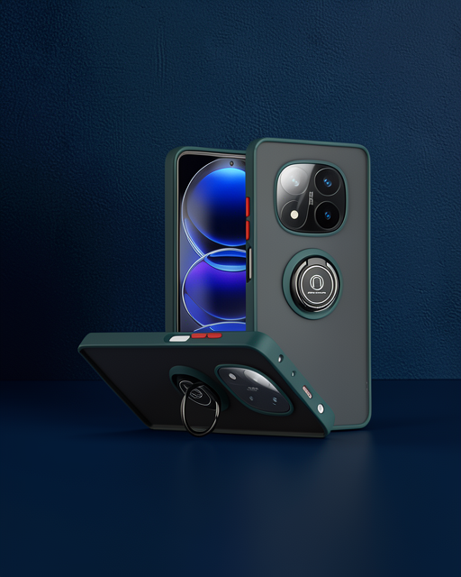Xiaomi Redmi Note 14 Pro Plus Kılıf Montreal Yüzüklü Silikon Kapak - Yeşil