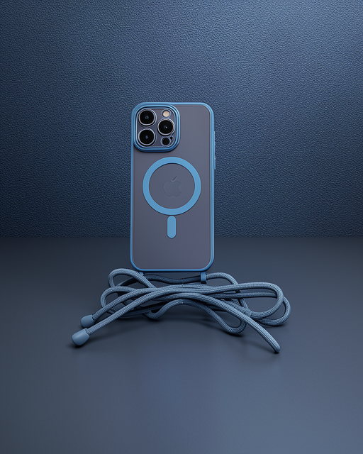Apple İphone 13 Pro Max Kılıf Divo Lazer Askılı Magsafe Kapak - Sierra Blue