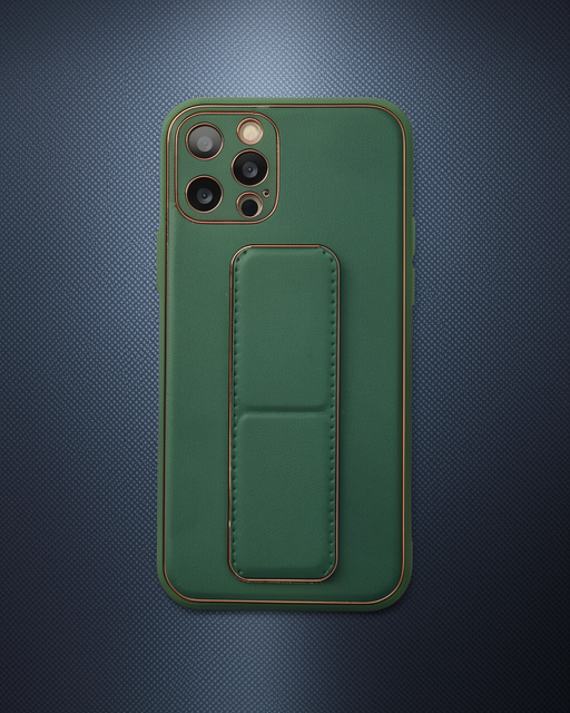 Apple İphone 12 Pro Kılıf Coco Deri Standlı Kapak - Yeşil