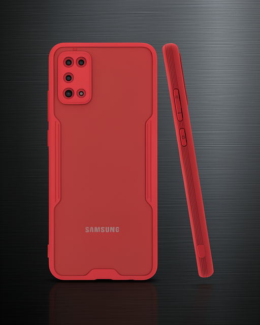 Samsung Galaxy A02s Kılıf Platin Silikon - Kırmızı
