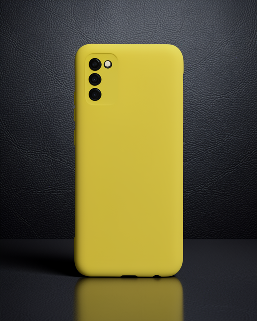 Samsung Galaxy A03s Kılıf Nano İçi Kadife Silikon - Sarı