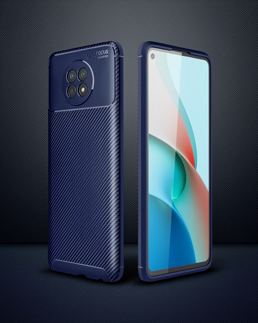Xiaomi Redmi Note 9 5g Kılıf Auto Focus Karbon Kapak - Lacivert