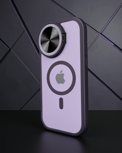 Apple İphone 14 Pro Max Kılıf Teleskop Lens Magsafe Silikon Kapak - Derin Mor