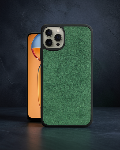 Apple İphone 15 Pro Max Kılıf Aras Deri Kapak - Koyu Yeşil