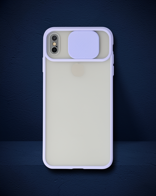 Apple İphone X Kılıf Palm Buzlu Kamera Sürgülü Silikon - Lila