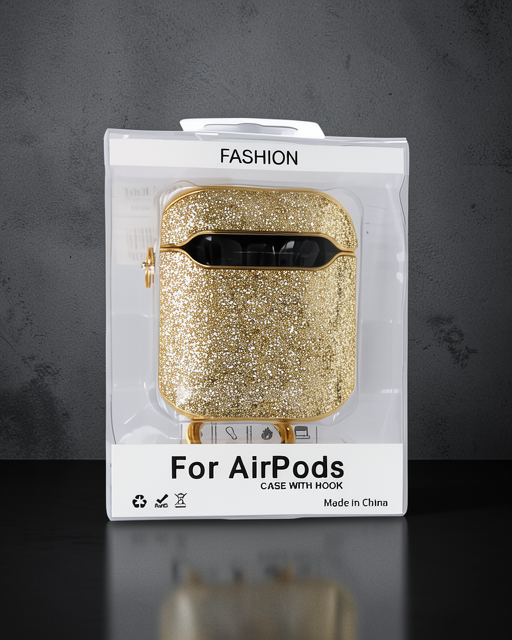 Apple Airpods 2 (2.nesil) Spell Simli Kılıf - Gold