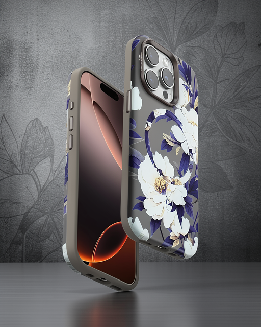 Onegif Apple İphone 14 Pro Flower Series Magsafe Kapak - Gri