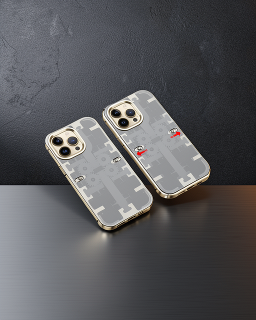 Apple İphone 13 Pro Max Kılıf Mekanik Bumper Kapak - Gold