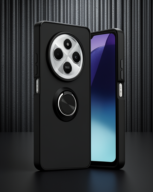 Xiaomi Redmi 14c Kılıf Montreal Yüzüklü Silikon Kapak - Siyah