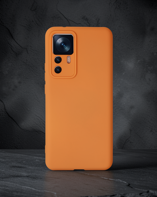 Xiaomi Mi 12t Pro Kılıf Nano İçi Kadife Silikon - Turuncu