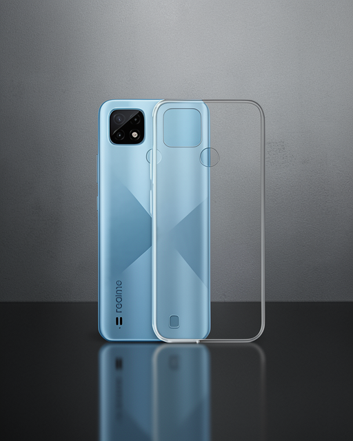 Realme C21 Kılıf Deluxe 2mm Şeffaf Silikon - Şeffaf