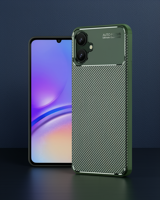 Samsung Galaxy A06 Kılıf Auto Focus Karbon Kapak - Koyu Yeşil
