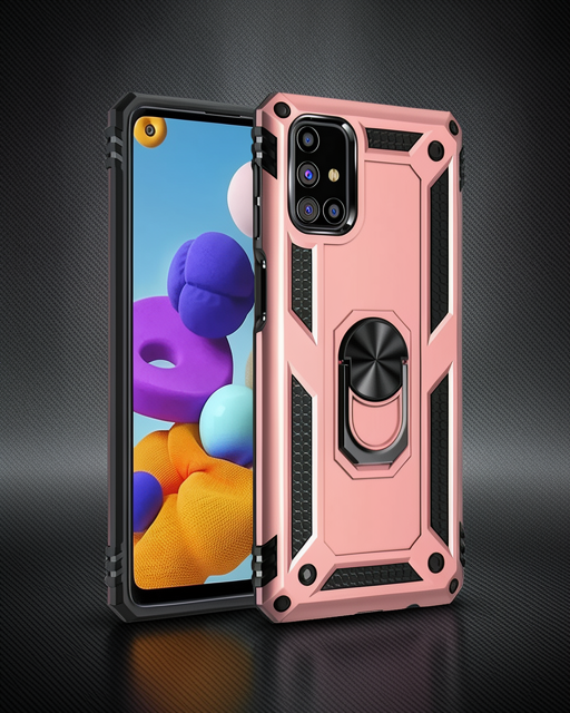 Samsung Galaxy M51 Kılıf Sofya Yüzüklü Silikon Kapak - Rose