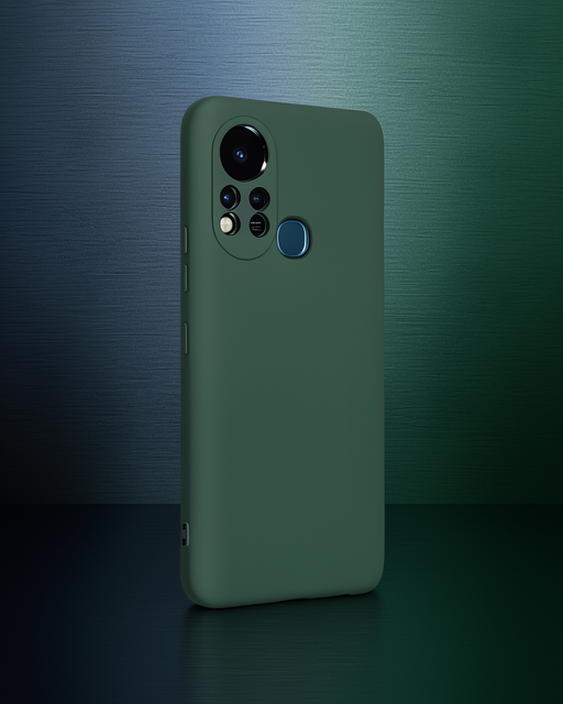 İnfinix Hot 11s Kılıf Nano İçi Kadife Silikon - Koyu Yeşil