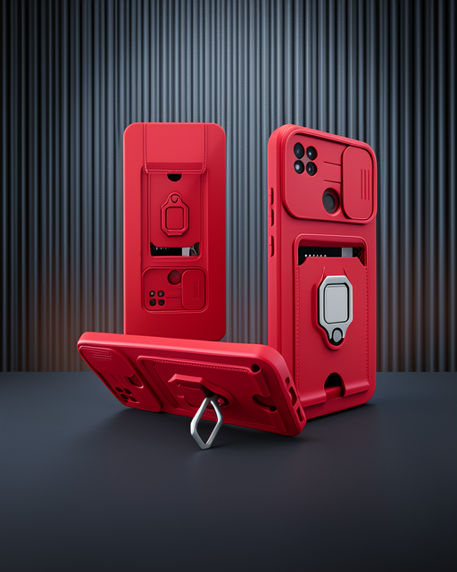 Xiaomi Redmi 9c Kılıf Zuma Kartvizitli Yüzüklü Silikon - Yeşil