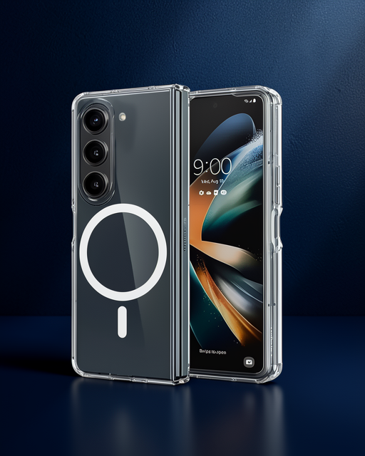 Samsung Galaxy Z Fold 6 Kılıf Magneticsafe Şeffaf Silikon - Şeffaf