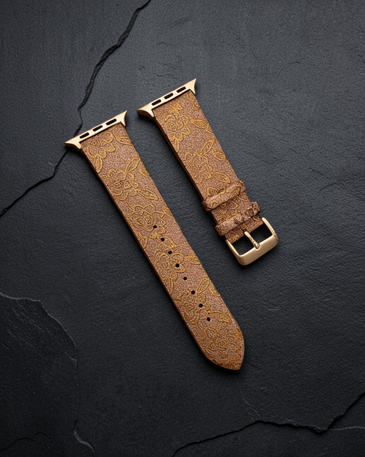Apple Watch 42mm Creeper Desenli Kordon - Gold