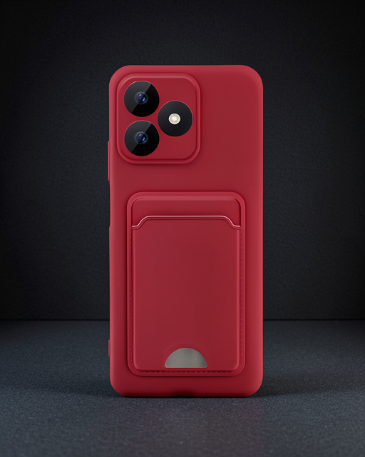 Realme Note 50 4g Kılıf Kelvin Kartvizitli Silikon - Kırmızı