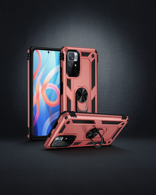 Xiaomi Redmi Note 11t Kılıf Sofya Yüzüklü Silikon Kapak - Rose