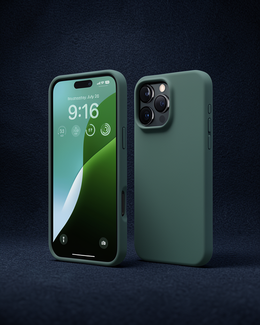 Apple İphone 16 Pro Kılıf First Silikon - Koyu Yeşil