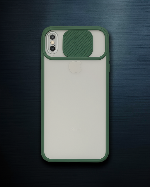 Apple İphone Xs Max Kılıf Palm Buzlu Kamera Sürgülü Silikon - Yeşil